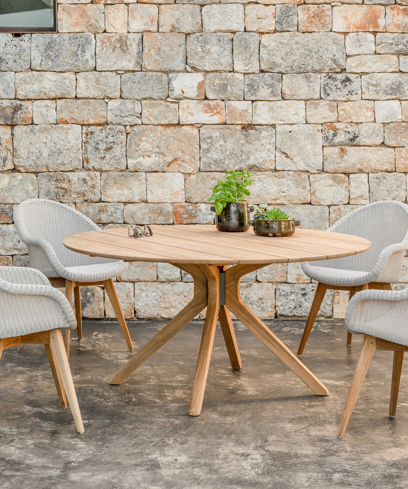 Noa wooden garden table designed by Vincent Sheppard finished in a beautiful oak