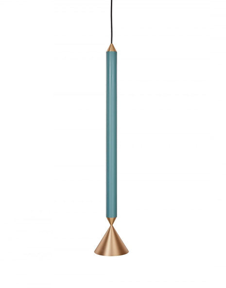 Ex-Display (Wimbledon Store) Apollo pendant - Deep sea & brass / 59cm