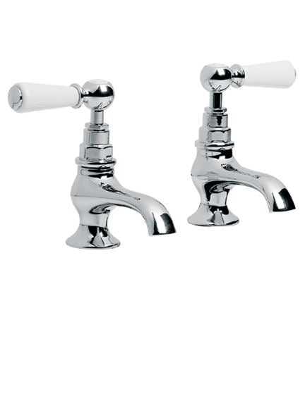 Lefroy Brooks WL8022 Classic White Lever Basin Pillar Taps