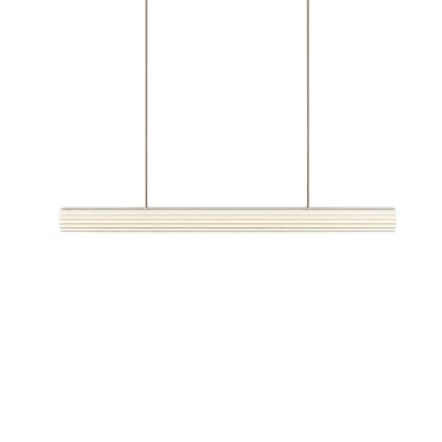 Ex-Display Leverint Temple Chandelier - Medium 100cm Long, Ribbed Glass, Bronze Metal, Integrated LED **STORE COLLECTION ONLY**