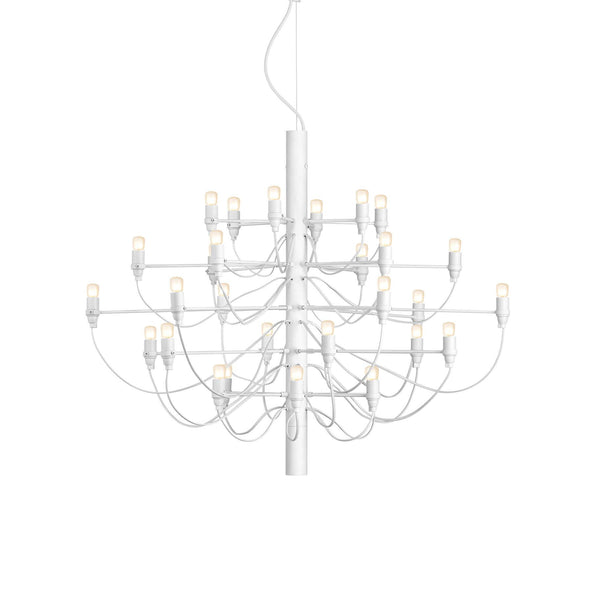 Outlet Flos 2097 Chandelier Light - 30 Bulb, White, Frosted Bulbs