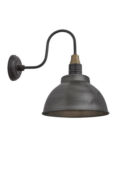 Ex-Display Industville Brooklyn Vintage Swan Neck Wall Sconce - Dome, Pewter
