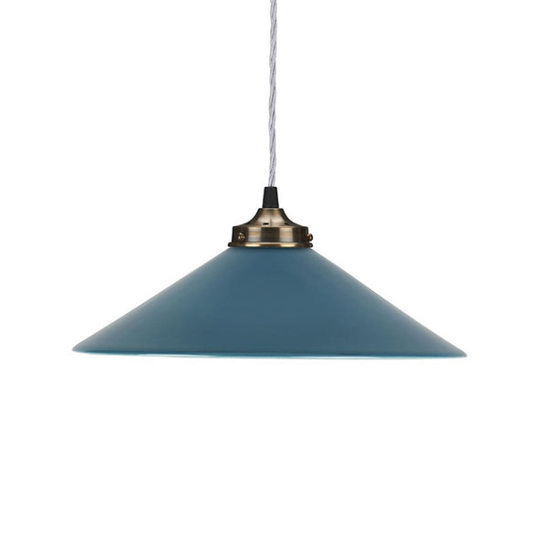 French Ceramic Pendant Light - Teal