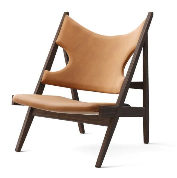 Ex-Display (Wimbledon Store) Knitting Lounge Chair Smoked Oak Cognac Leather