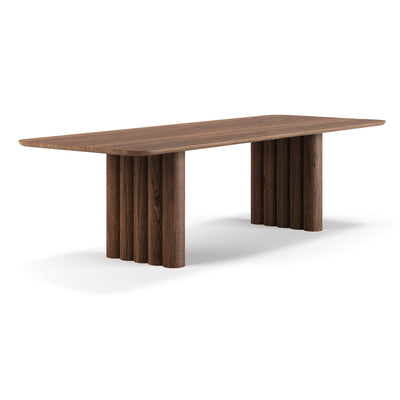 Ex-Display DK3 Plush Extendable Dining Table - 3cm Thick Table Top, Rectangular - Smoked Oak, Length : 270cm, Height : 72cm **STORE COLLECTION ONLY**