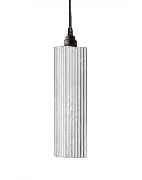 Ex-Display Long Pendant Light, Bathroom - Silver Leaf