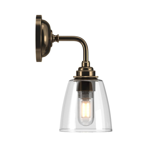 Ex-Display Fritz Fryer Pixley Wall Light - Clear Glass, Antique Brass