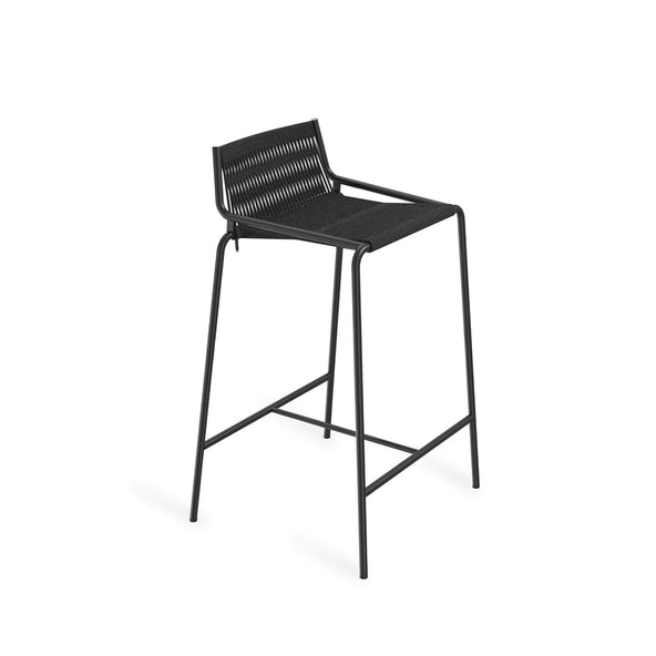 Outlet Thorup Copenhagen Noel Stool - Kitchen counter stool, Black linen, black legs