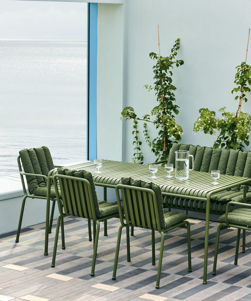 Palissade dining collection in olive with matching cushions