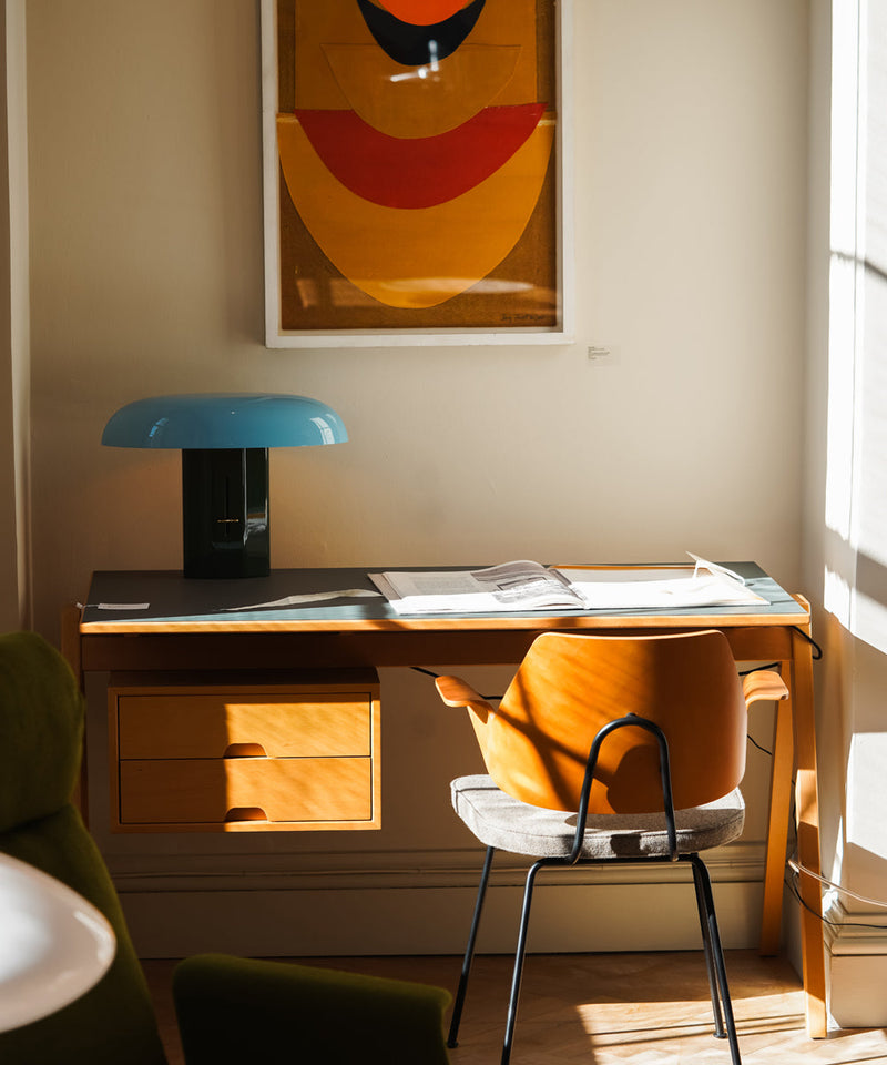 Corner of our showroom featuring the Daystak desk