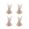 Lovi Wooden Angels Decoration - Height : 9.5cm, Set of 4