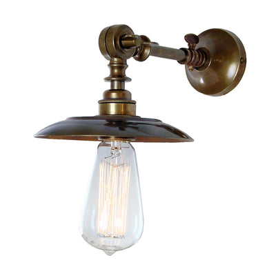 Mullan Lighting Porter Adjustable Industrial Brass Wall Light