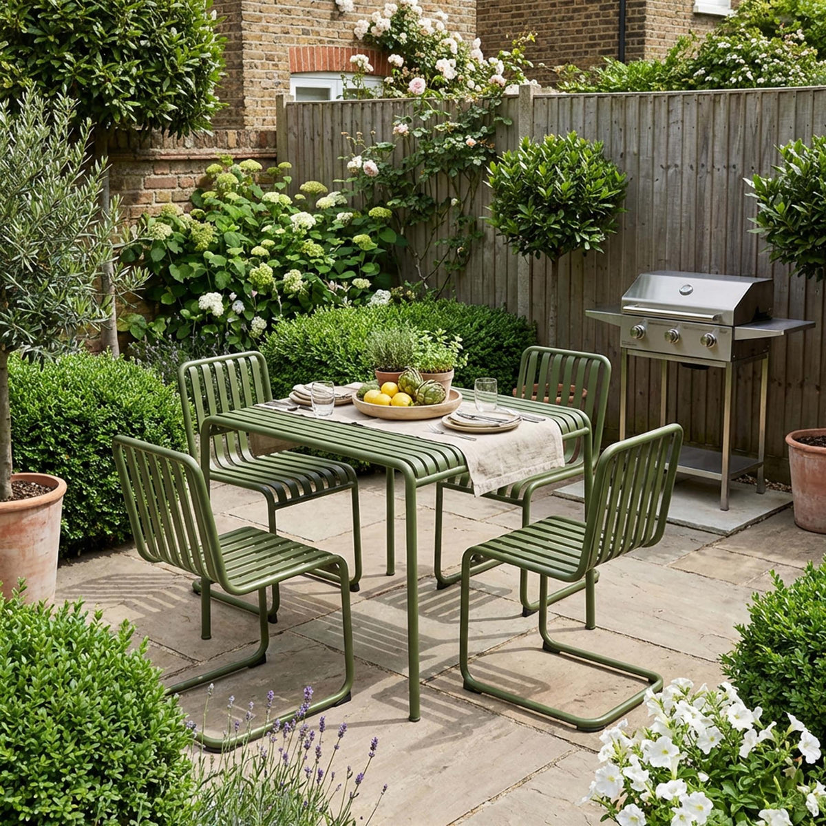 HAY Palissade Cantilever Garden Dining Set - Small - Curated by Holloways of Ludlow