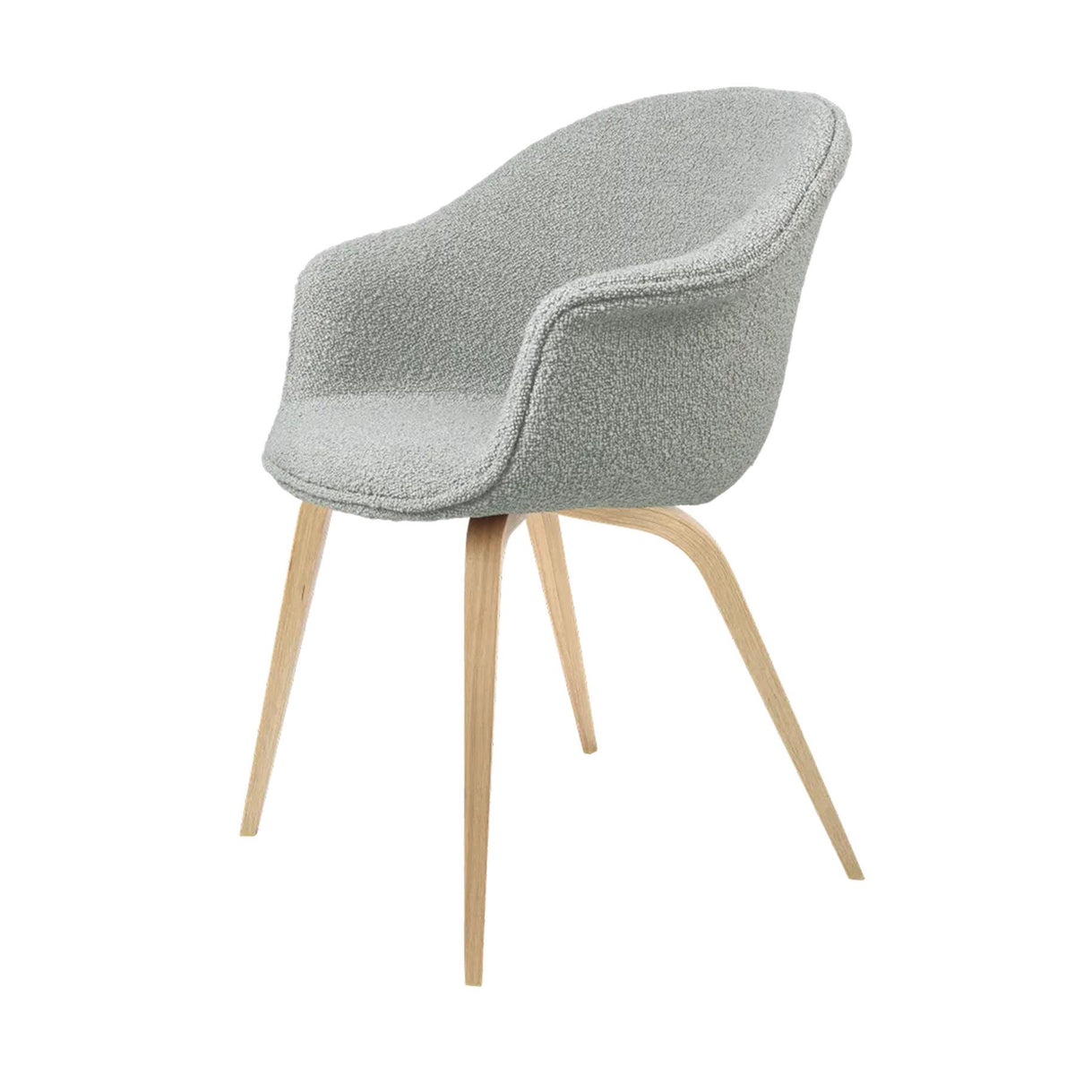 GUBI Bat Dining Chair, Fully Upholstered and Wood Base