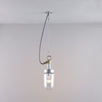 Davey Well Glass Pendant Light, Galvanised