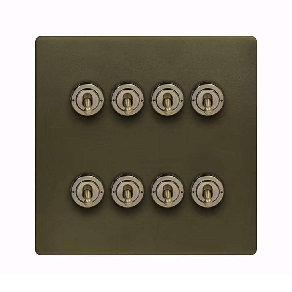 Soho Lighting Eton Collection Bronze 20A 8 Gang 2 Way Toggle Switch