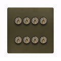 Soho Lighting Eton Collection Bronze 20A 8 Gang 2 Way Toggle Switch