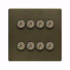 Soho Lighting Eton Collection Bronze 20A 8 Gang 2 Way Toggle Switch