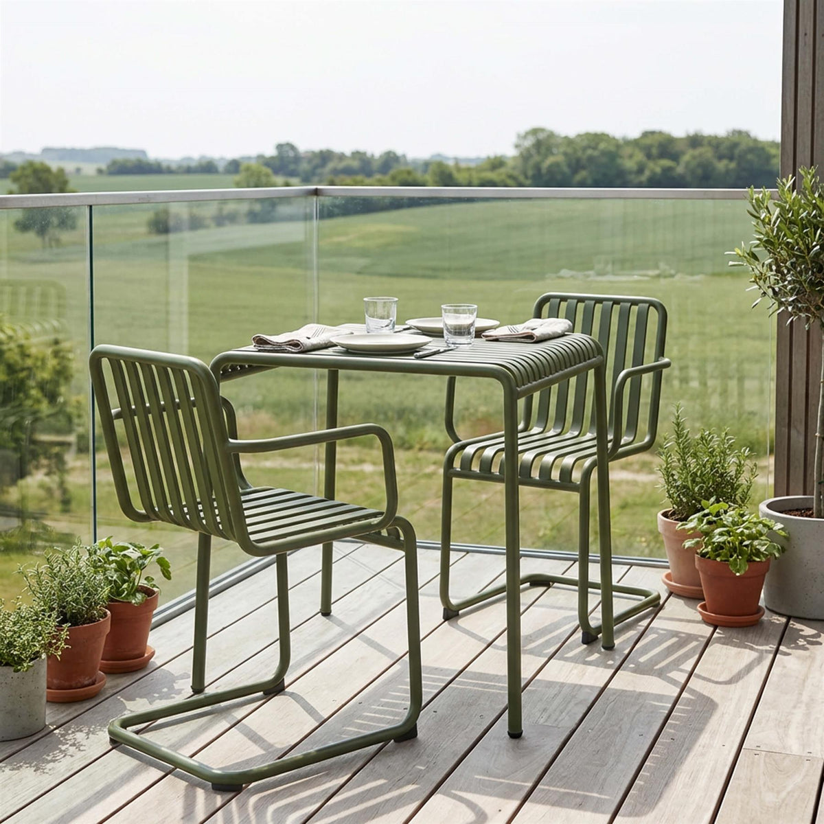 HAY Palissade Cantilever Balcony Furniture Set - Curated by Holloways of Ludlow