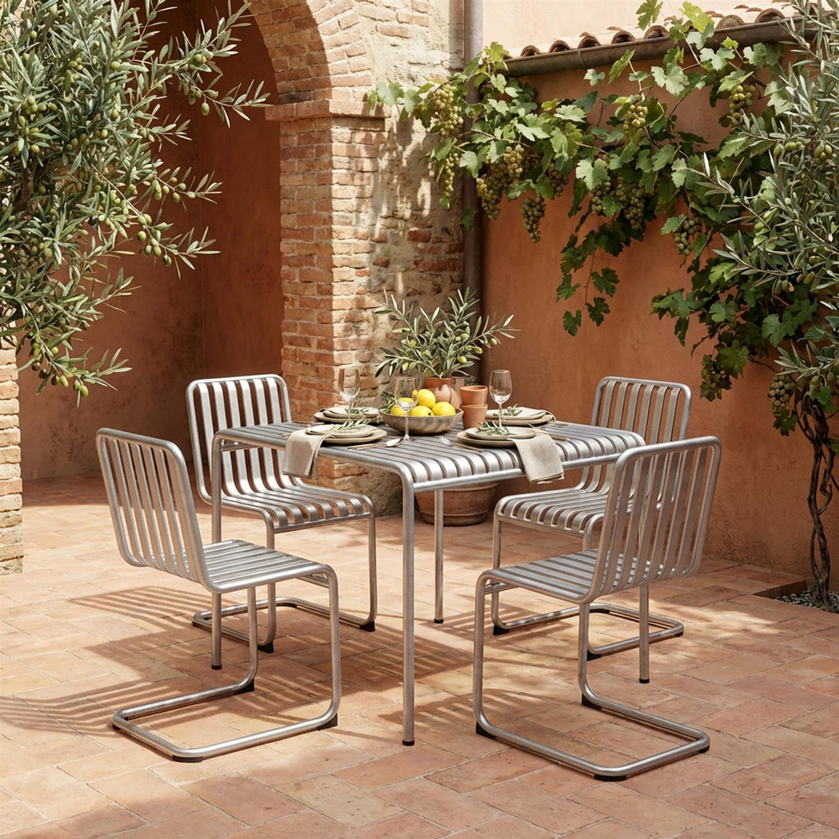 HAY Palissade Cantilever Garden Dining Set - Small - Curated by Holloways of Ludlow