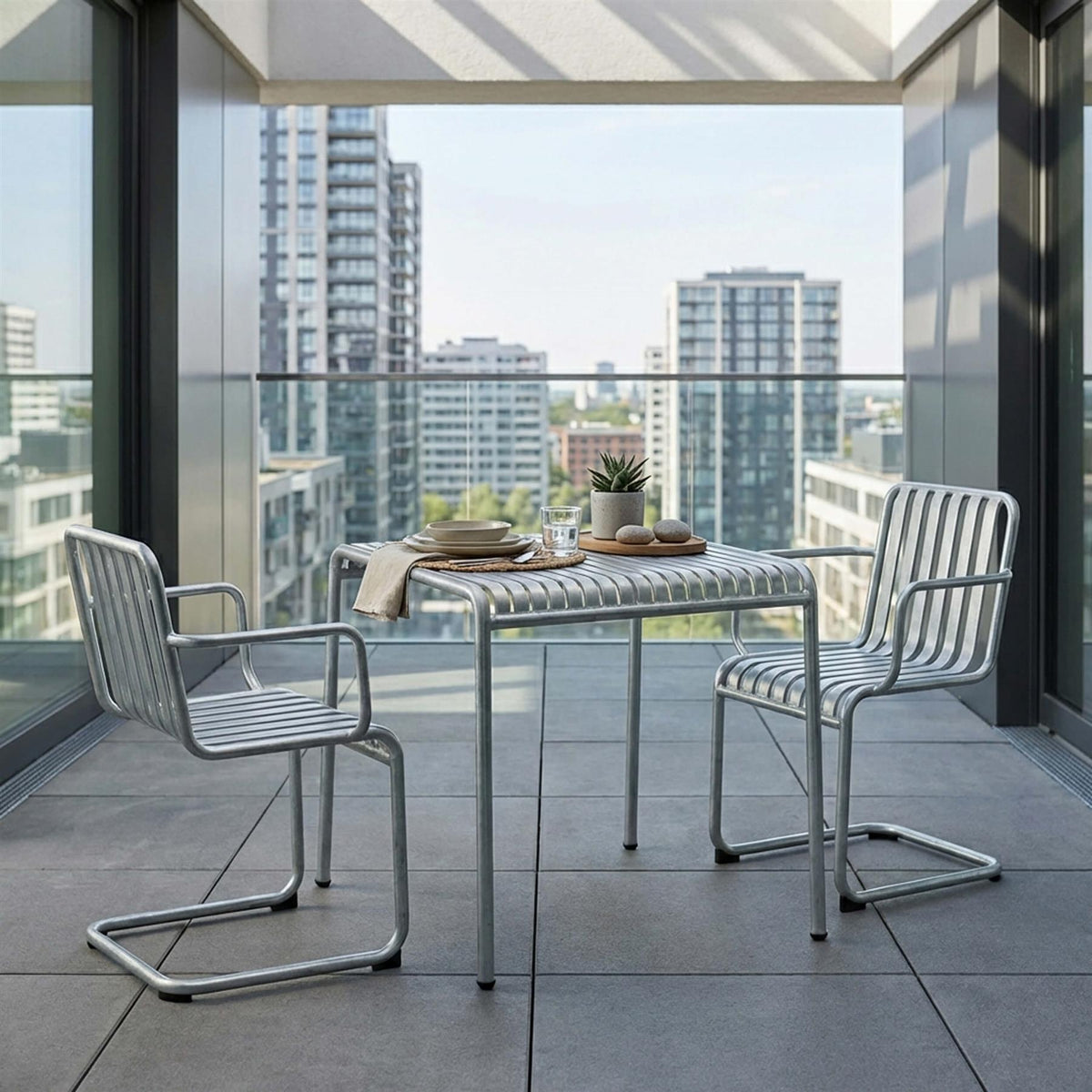 HAY Palissade Cantilever Balcony Furniture Set - Curated by Holloways of Ludlow