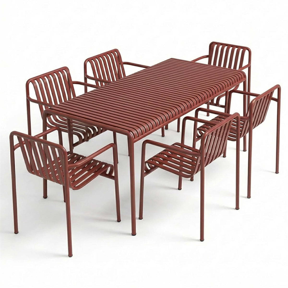 HAY Palissade Large Garden Dining Set with 6 Chairs - Curated by Holloways of Ludlow