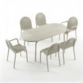 Outlet Tom Dixon Groove Dining Bundle Set - 4 chairs, 2 armchairs, dining table, putty
