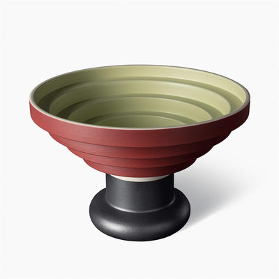 Bitossi Ettore Sottsass Alzata Red Centrepiece