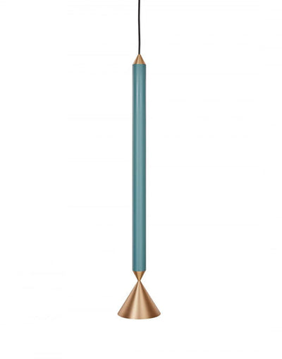Ex-Display (Wimbledon Store) Apollo pendant - Deep sea & brass / 59cm