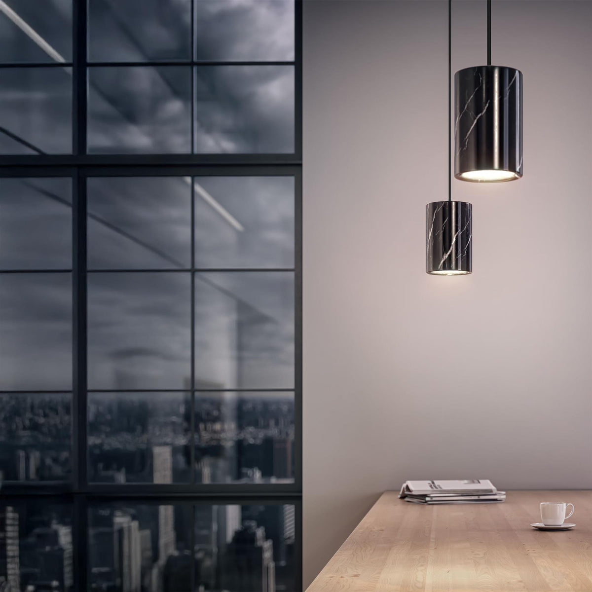 Terence Woodgate Solid Pendant Light, Cylinder