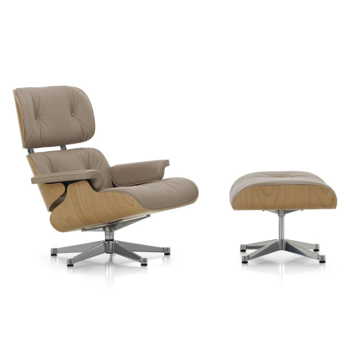 Vitra Eames Contemporary Lounge Chair and Footstool in Chestnut