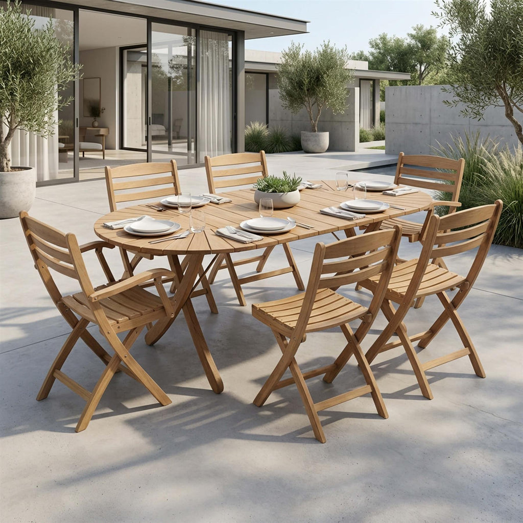 Fritz Hansen Selandia Garden Dining Set - Large - Curated by Holloways of Ludlow