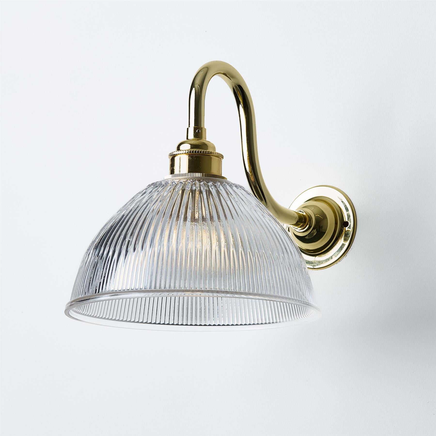 Old School Electric Prismatic Dome Wall Light : Swan Arm