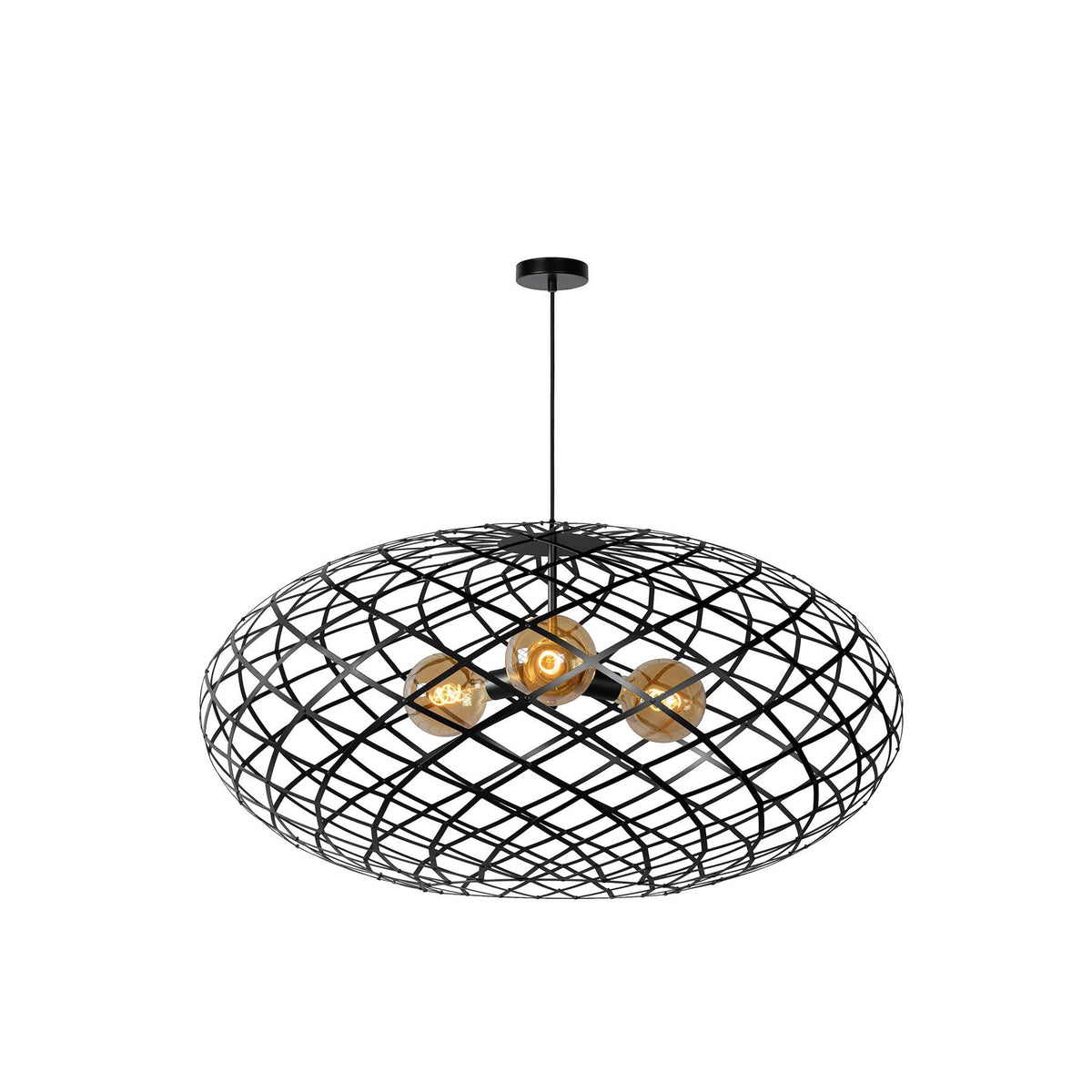 Outlet Lucide Wolfram Pendant Light - Black, Diameter : 100cm