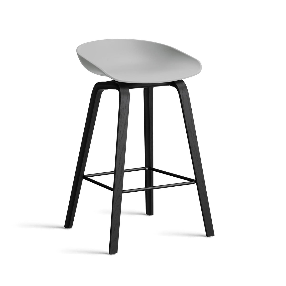 HAY About a Stool 32 Standard Gliders Breakfast Bar Stool, Black Footrest