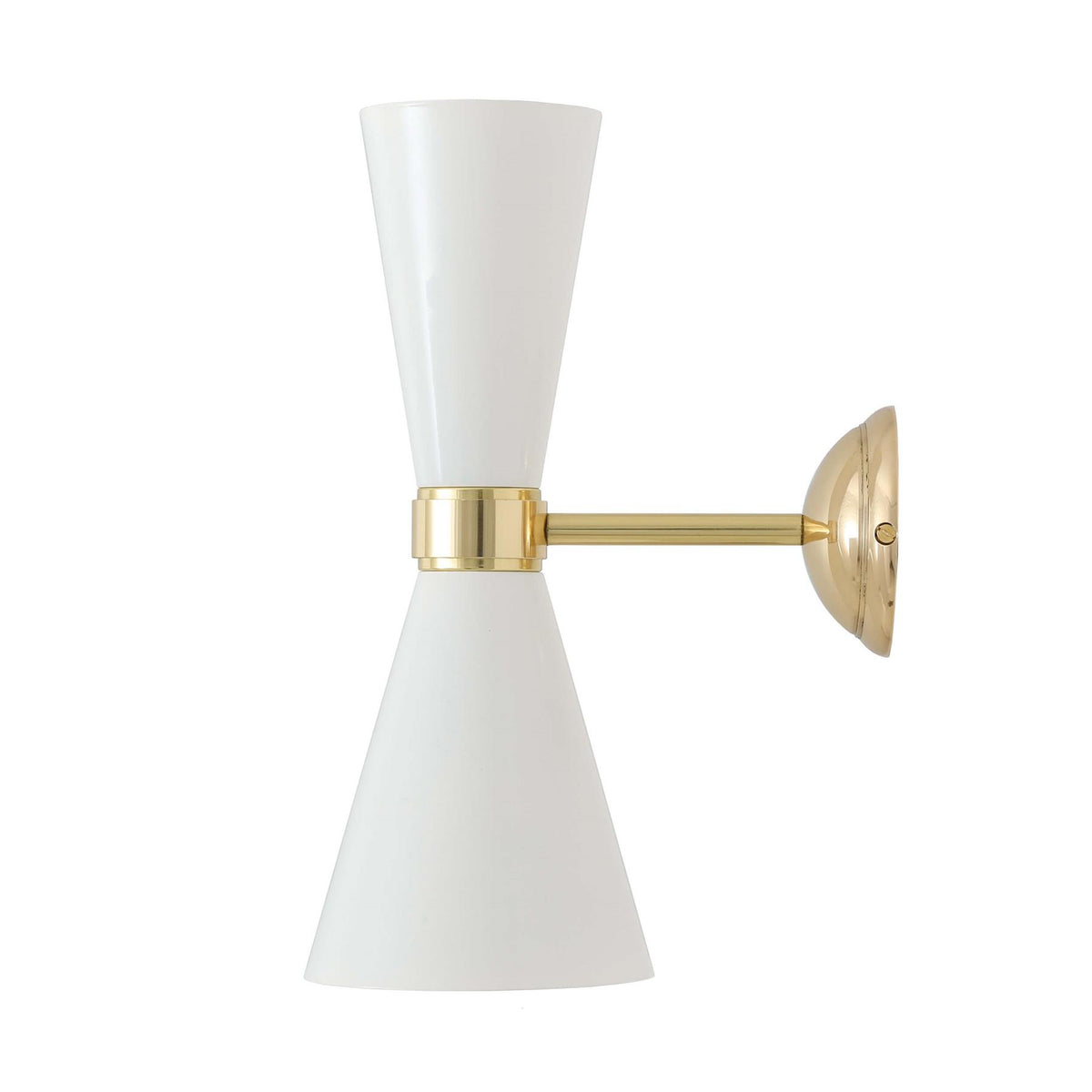 Mullan Lighting Cairo Mid-Century Double Cone Brass Wall Light