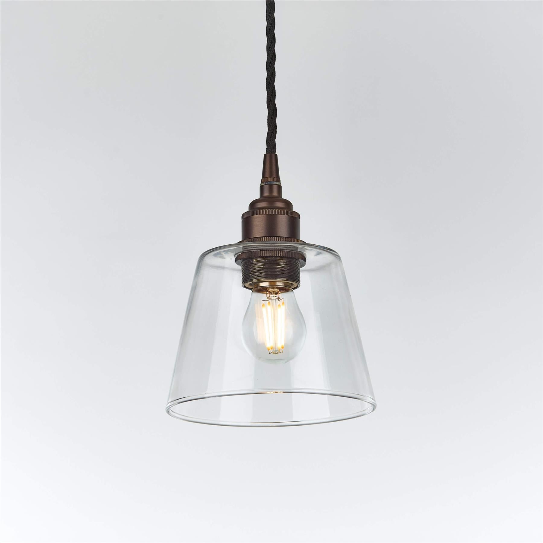 Old School Electric Tapered Blown Pendant Light