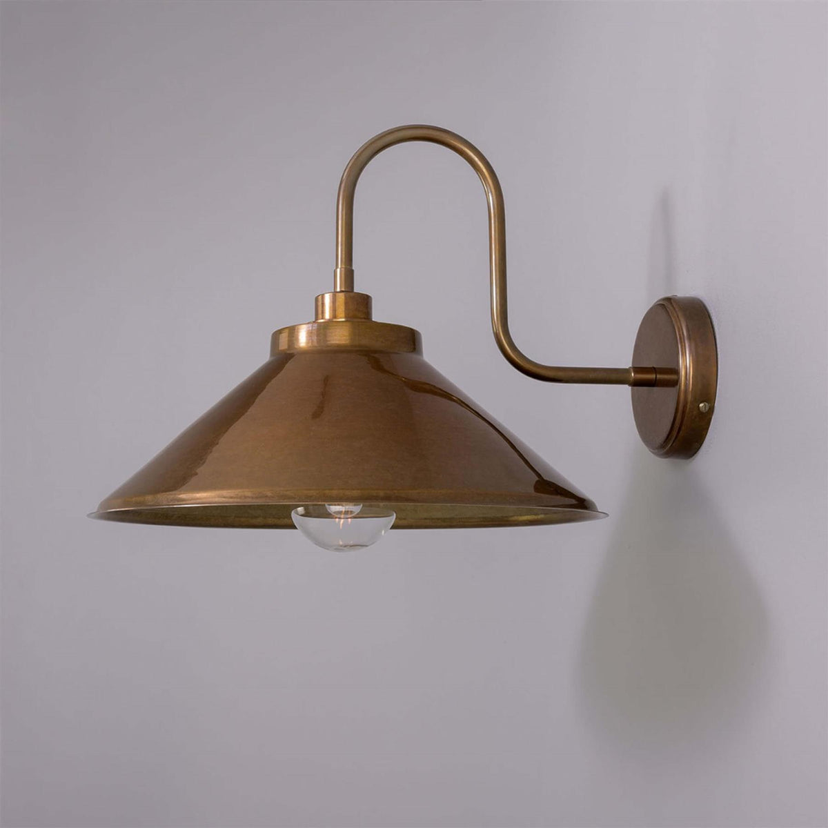 Mullan Lighting Nerissa Brass Swan Neck Wall Light