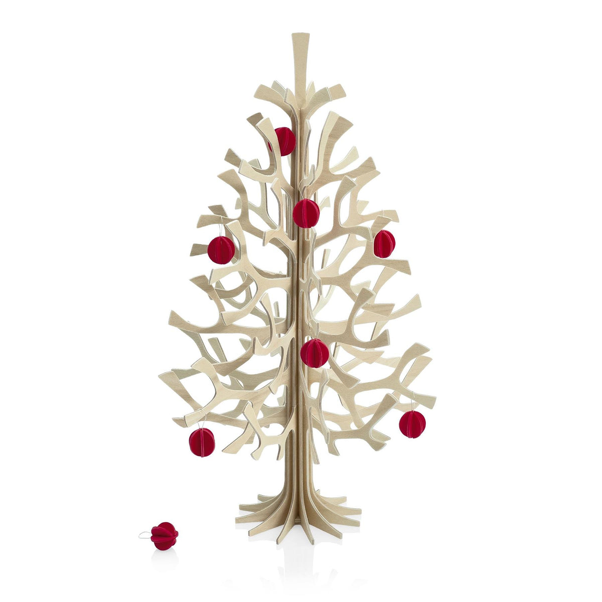 Lovi Wooden Spruce with Mini Baubles