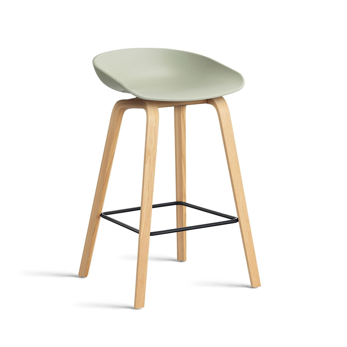 HAY About a Stool 32 Standard Gliders Breakfast Bar Stool, Black Footrest
