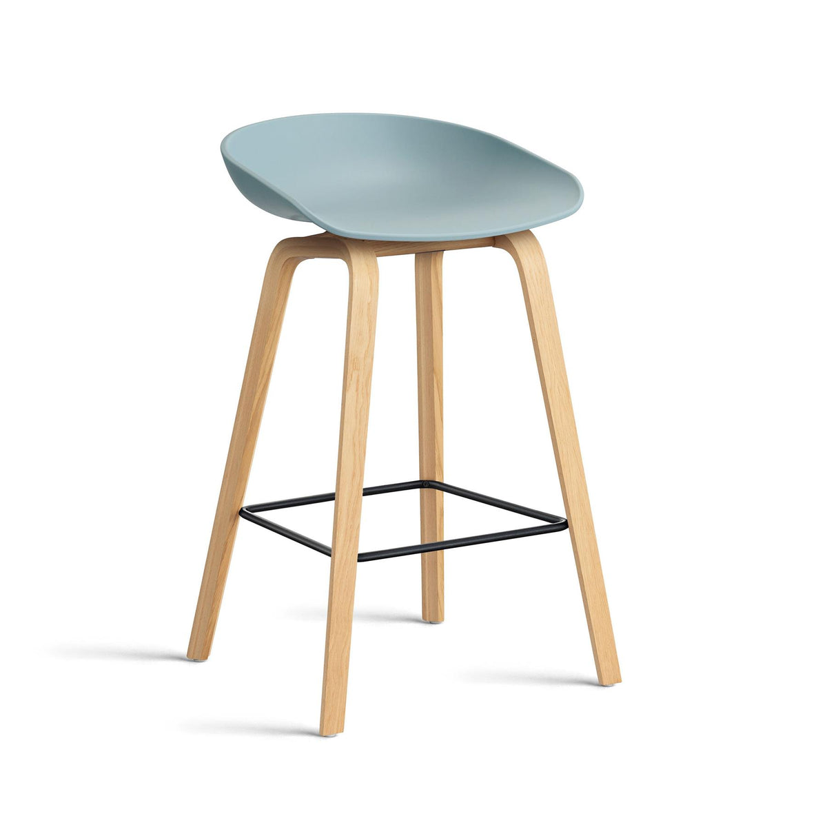 HAY About a Stool 32 Standard Gliders Breakfast Bar Stool, Black Footrest