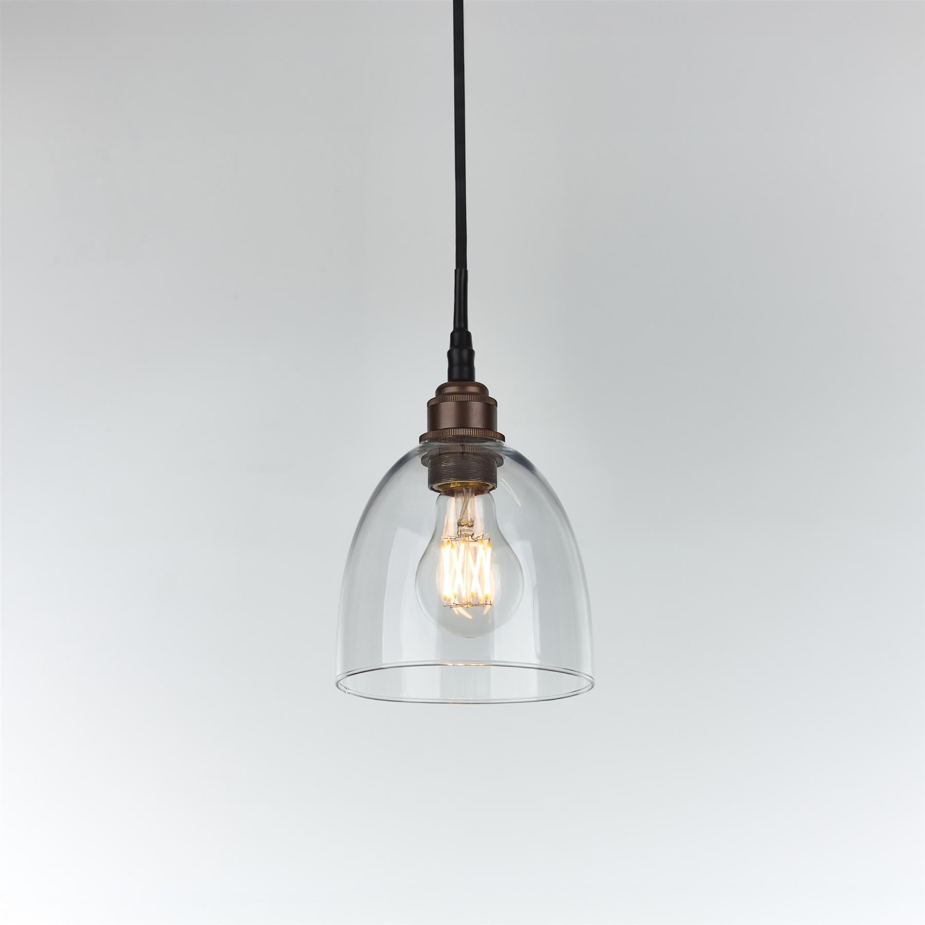 Old School Electric Bell Blown Glass Pendant : Bathroom Version