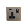 Soho Lighting Charterhouse Collection Antique Brass 13A 1 Gang DP Socket with USB-A