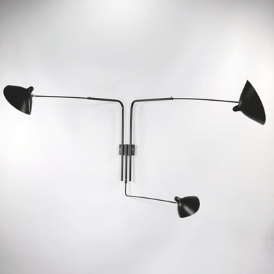 Serge Mouille Applique Pivotants 3 Rotating Straight Arms Wall Lamp