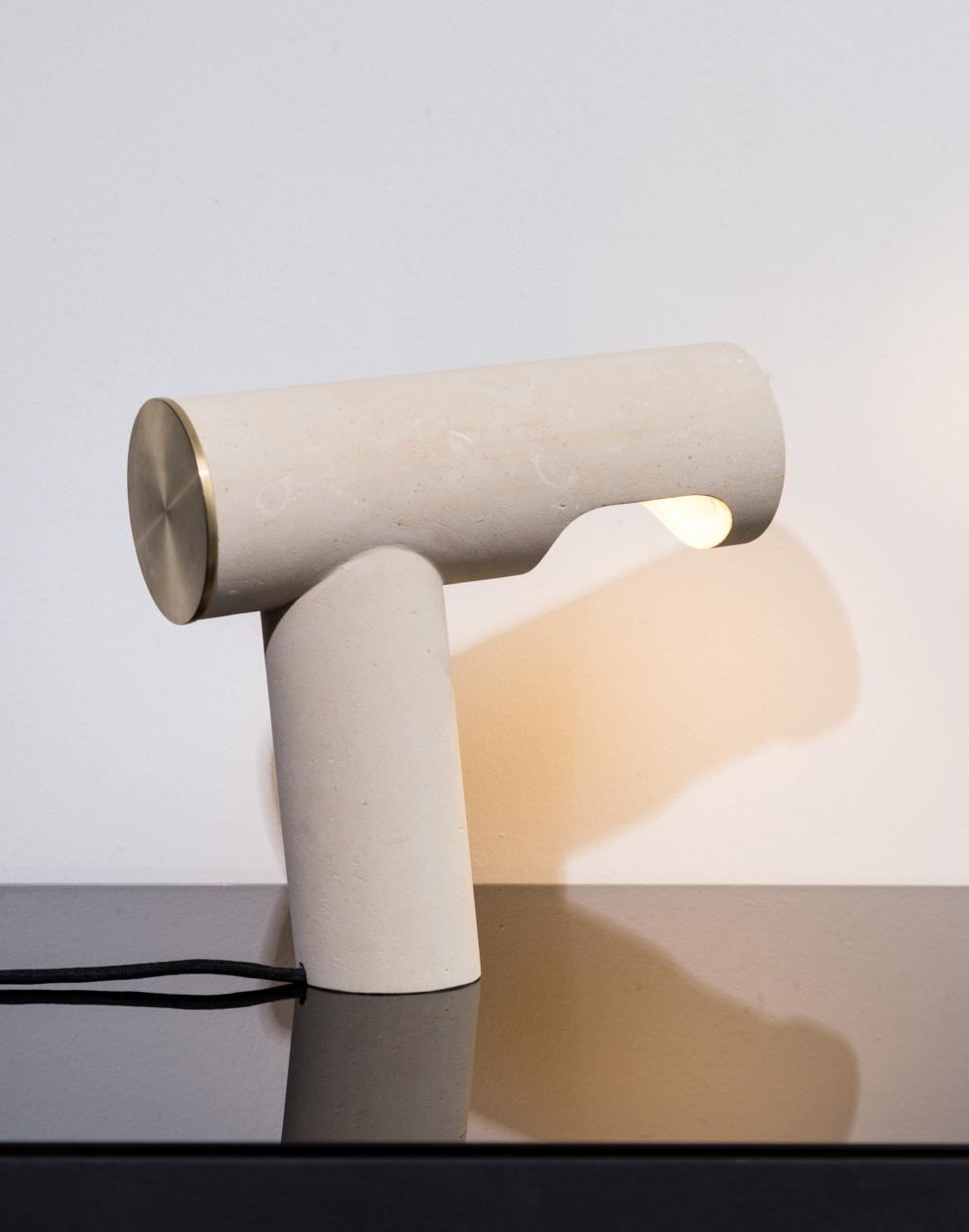 Simple Table Lamp - Limestone, Brass