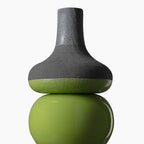 Bitossi Vaso Serie Lava Smalto Verde M. A Fasce