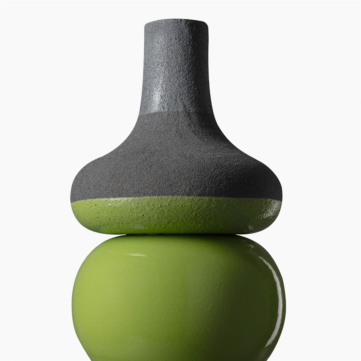 Bitossi Vaso Serie Lava Smalto Verde M. A Fasce