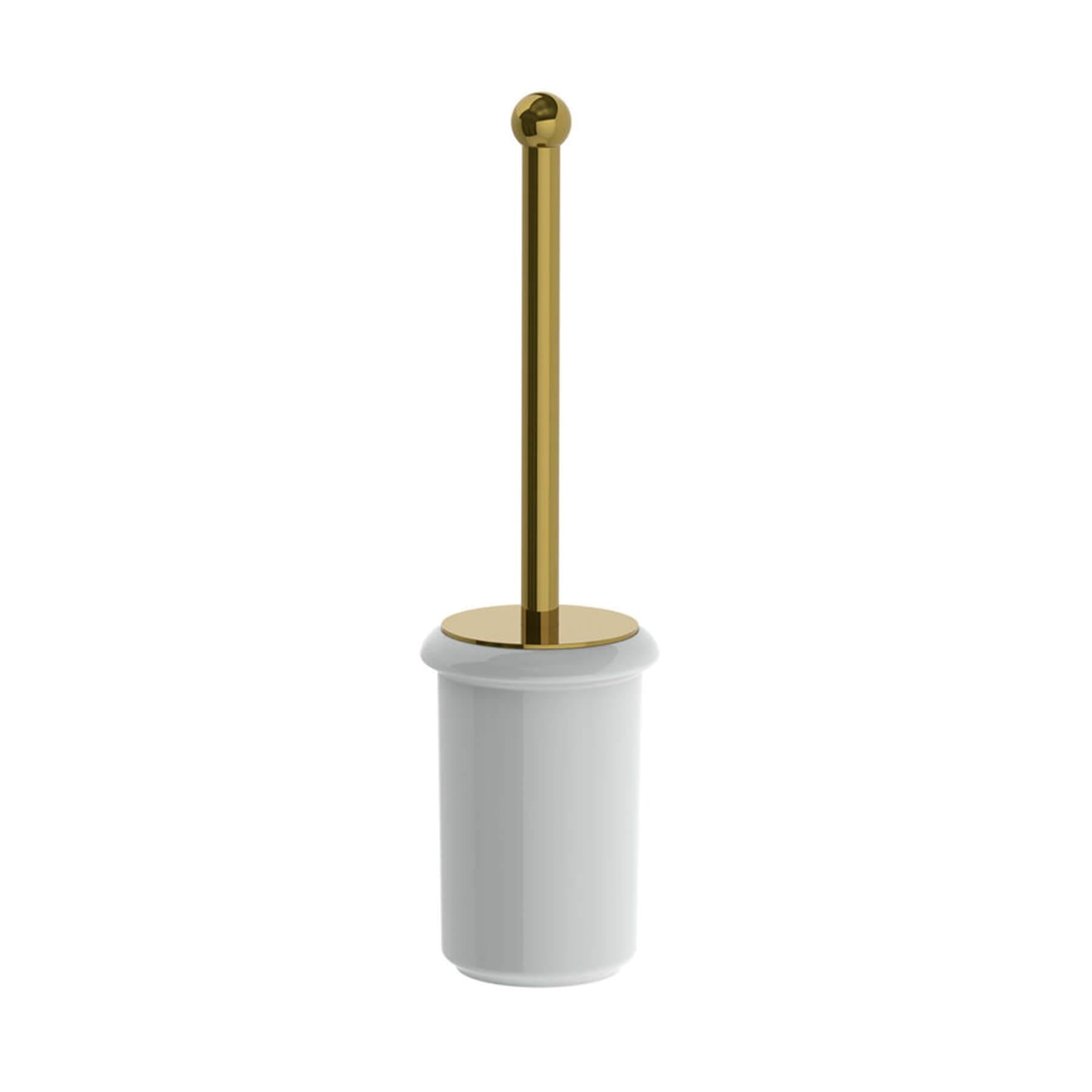 Lefroy Brooks Classic Freestanding White Ceramic Pot and Brush LB4504