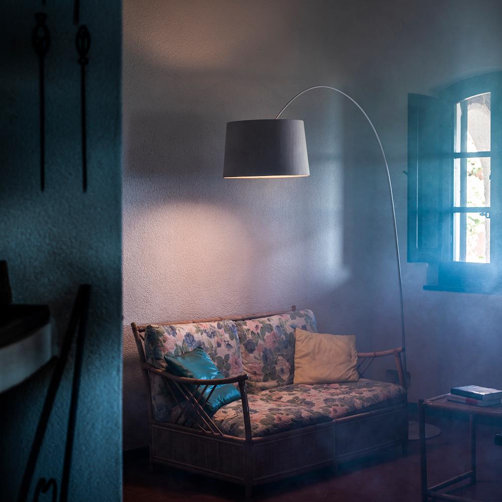 Twiggy floor light - wooden shade