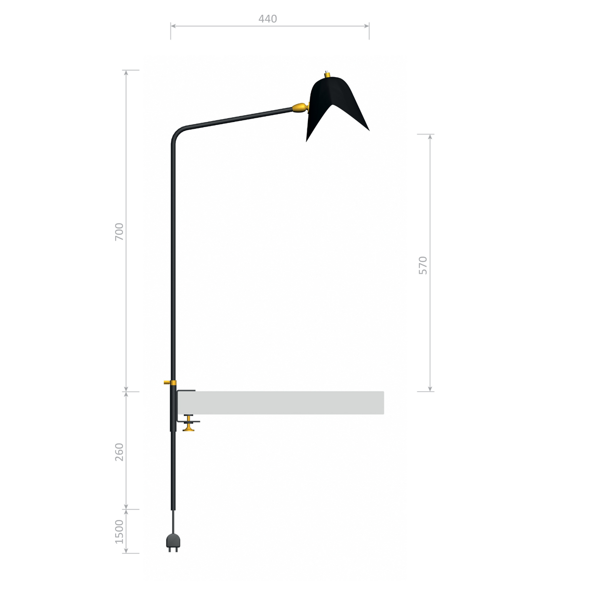 Serge Mouille Lamp Agrafee Desk Lamp
